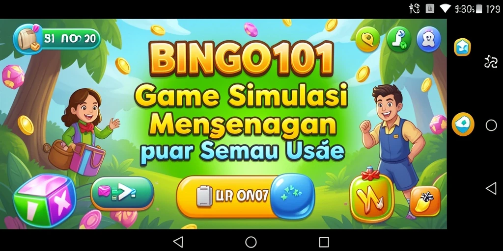 Tampilan menarik gameplay BINGO101 dengan grafis colorful.
