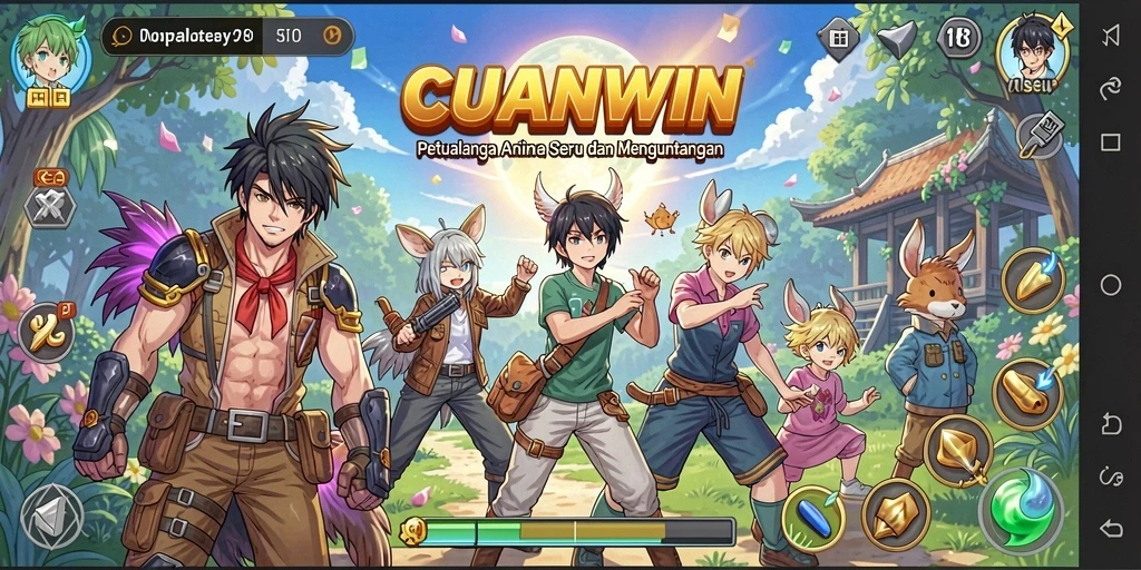 Tampilan seru gameplay <strong>CUANWIN</strong> yang penuh aksi dan karakter anime.