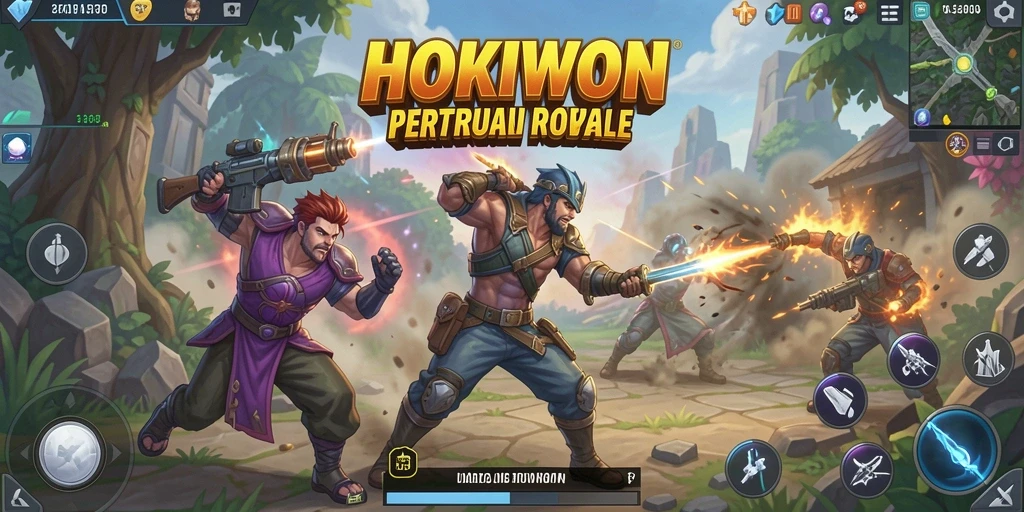 Tampilan menarik dari gameplay HOKIWON yang menampilkan pertarungan seru.