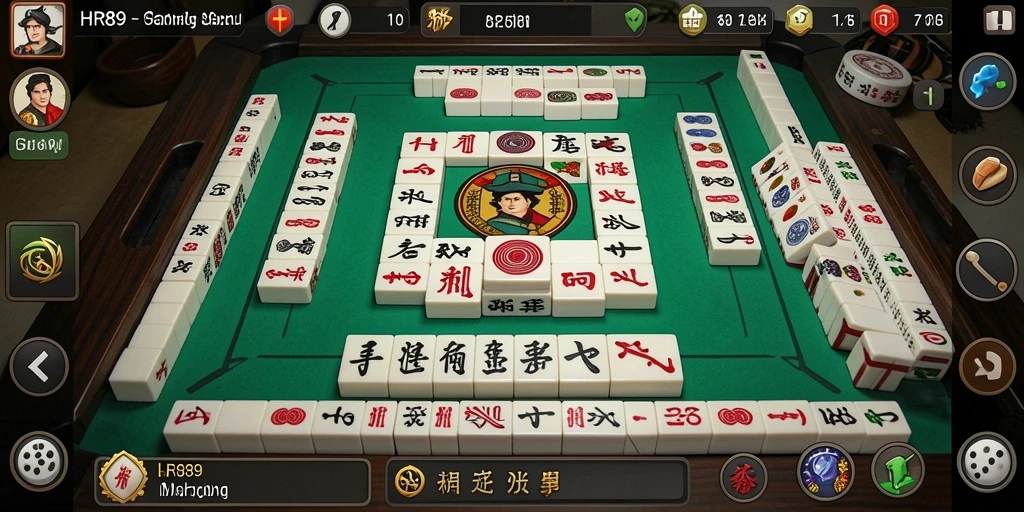 Tampilan gameplay HR89 yang menarik dan seru saat bermain Mahjong.