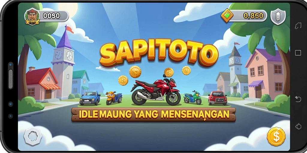 Tangkapan layar gameplay SAPITOTO yang menunjukkan kemajuan Idle.